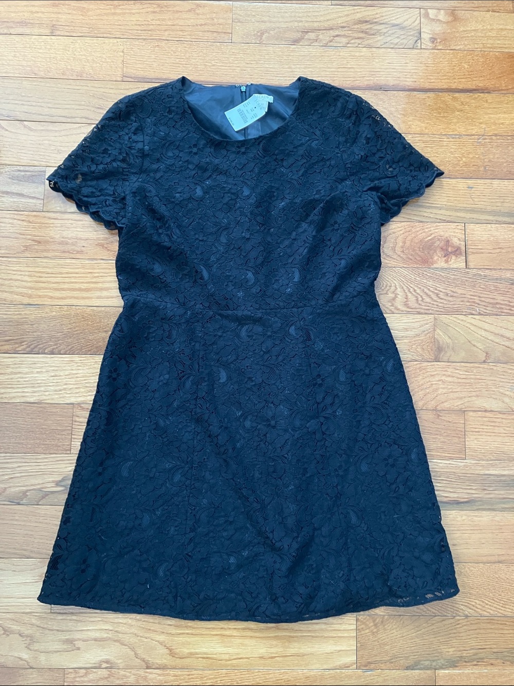 NWT J. Crew Factory Women’s Black Lace Dress with Cap Sleeves - 14